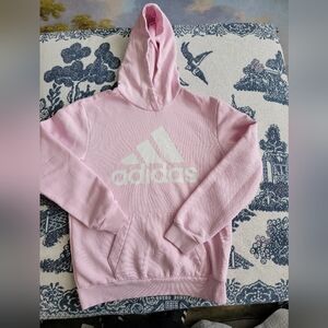 Adidas Light Pink Hoodie with White Logo